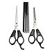 Tinxs 2 X Professional Hair Cutting & Thinning Scissors Shears Hairdressing Set (Silver & Black)