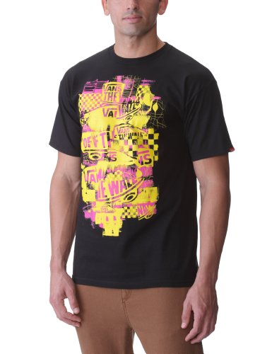 Vans Off The Wall Checker Blaster - Maglietta da uomo Noir (Noir/Jaune) FR : X -Small (Taglia Produttore : X- Small)