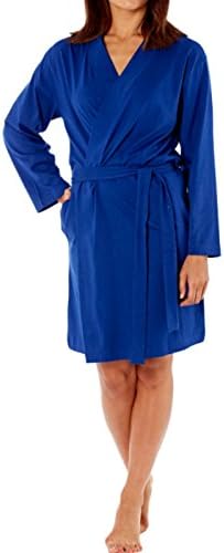 Womens Ladies Summer Long Dressing Gown Traditional Floral Jersey Cotton (UK 20/22 -EU 48/50, Navy Cotton Jersey)