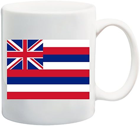 "Flag of The State of Hawai is The State of The United States" White Tea Coffee Mug Ceramic Coffee Tea Mug Perfect for Valentines/ Easter/Summer/Christmas/Birthday/Anniversary Gift