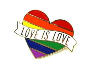 PSL LGBTQ Pride Rainbow Heart Pinback Button BadgeGay Gay LGBT Flag Lapel Pin Love is Love Enamel Pin