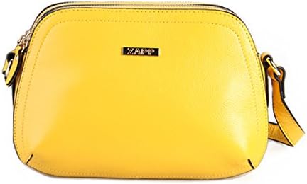ZAPP- 'Thrice' pebbled leather handbag (color: yellow)