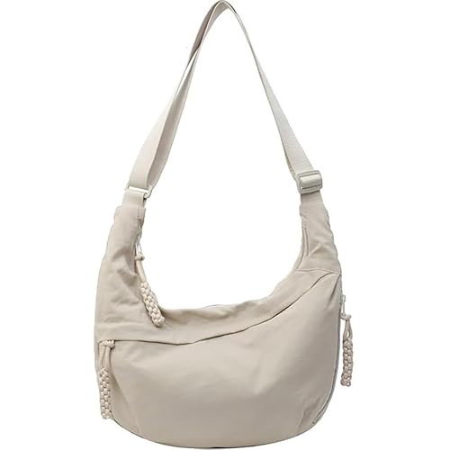 Lyrovo Travel Crossbody Crescent Bags for Women Over Shoulder Purse with Zipper Half Moon Sling Bag & Waist Bag Unisex Chest Bag