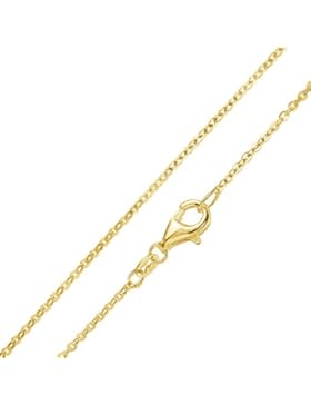 MATERIA Gold Ankerkette 925 Sterling Silber 1mm Halskette vergoldet in 40-80cm verfügbar #K61