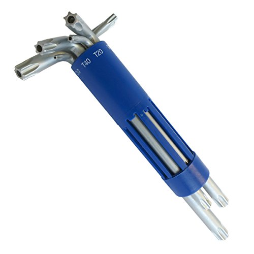 S&R Winkelschlüsselsatz für Torx-Schrauben 8-tlg. gebohrt TX10-TX50, in Zylinder-Kunststoffclip - 2