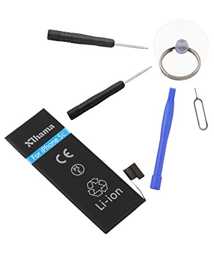 Batterie Compatible pour iPhone 5S 5C Li-ion 1560mAh avec Kits d outil de R  paration Feuille en verre tremp   Manuel de R  paration en Francais et Adh  sif double face Nouveau remplacement de batterie est 0-cycle  24 mois de garantie Production de 2018