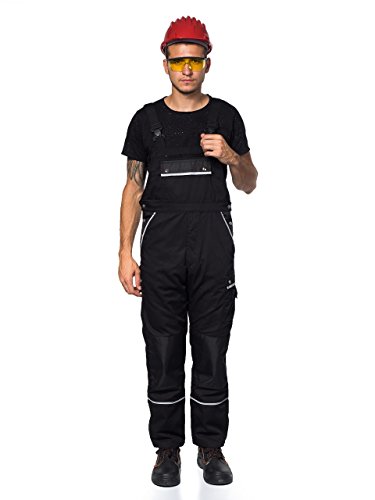 TMG® – Herren Latzhose für Mechaniker – strapazierfähig – Schwarz - 7