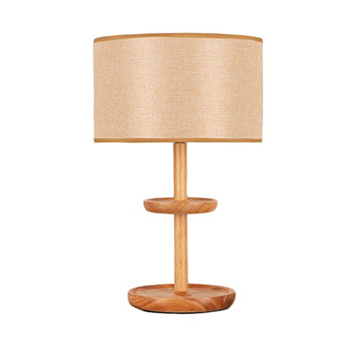 Preisvergleich Produktbild Hölzerne Tischlampe SYAODU Doppelte Regalstruktur E17 Schlafzimmer Bett Leselampe Für Restaurant Cafe Loft