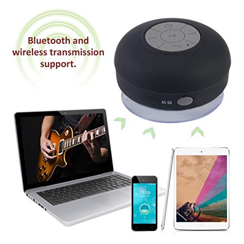 Preisvergleich Produktbild Dailyinshop Tragbare Wasserdichte Bluetooth Lautsprecher Wireless Car Freisprecheinrichtung erhalten Anruf Musik Suction Mic Mini Lautsprecher Box (Farbe: schwarz)