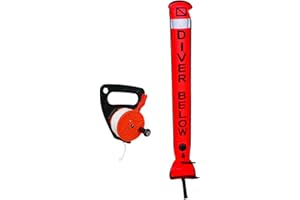 Baosity Reflective Safe Sausage Surface Marker Buoy SMB + Dive Reel for Underwater Scuba Diving Snorkeling