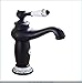 Produktbild vintage - einheitliche kontrolle rustikalen bad wasserhahn, antike kupfer beenden, waschbecken wasserhahn mit porzellan (schwarz) von fuloon