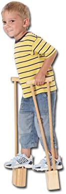 Pedalo Kiddy Wooden Stilts I Beginner's Model for Children Over 3 Years Professional Stelze I Non-Slip Wooden Stilts I