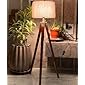 Nautical Home Decor Natural Teak Wooden Crafter Standard Size Tripod Floor Lamp with Jute Shade and Bulb Home Decors…