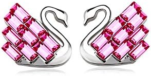 'Swan' yparah Women's Earrings – Pink – Swarovski Crystal