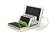 Produktbild AYEPOW USB Ladestation für iPhone / iPad / Samsung / Smartphones / Tablets Multi Lade Dock Organizer mit 4 USB Ports & QI Wireless Ladeplatte 2.4A Universal Fast Charger (Grün mit Ladekabel)