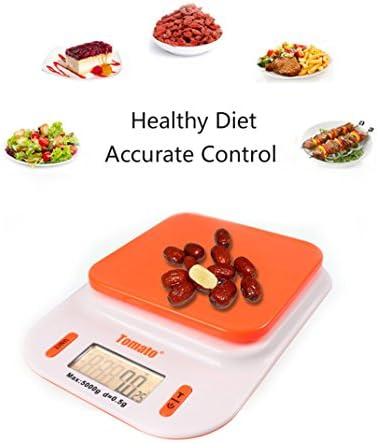 Multifunction Digital Kitchen Scale High-precision Kitchen Food Scales Electronic Pocket Scale with Back-Lit LCD Display for Home Baking & Cooking Tea Herbal Weighing (Orange)
