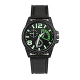 IG Invictus Mann Uhr Retro Entwurfs Leder Band analoge Legierungs Quarz Armbanduhr Vintage Herrenuhr aus Leder ZYB 7 Grüne Retro Männer Leder Uhren