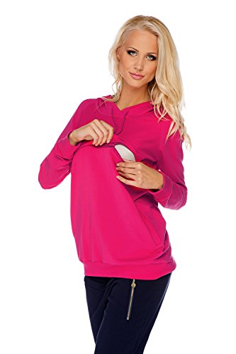 My Tummy Maternity Breastfeeding Sweatshirt Jumper Hoodie Angie Pink M (medium)