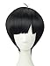 Aicos Osomatsu san Matsuno Ichimatsu Straight Short Black Neat Bang Full Cosplay Wig