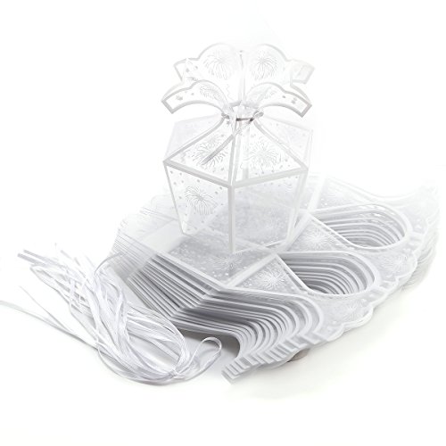 20 x Hochzeit Geburt Party Gastgeschenk Transparent Geschenkbox Geschenkverpackung Kartonage Bonboniere Box Geschenkschachtel Tischdeko