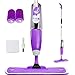 Produktbild Joywell Bodenwischer mit Integriertem Zerstäuber, Spraywischer Spray Mop Set mit 2 Stück Ersatzbezug und 5 Stück Schrubber-Vlies Gratis (Violett)