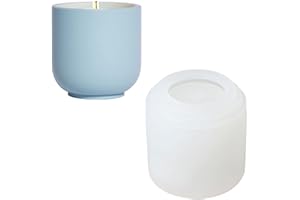 BOOWAN NICOLE Nordic Simple Style Cement Candle Jar Silicone Mold Concrete Candle Container Mould Home Decor Candle Vessel (SH0916-1)