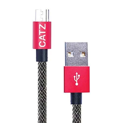 CATZ Reversible Micro USB USB 3.0 Type C, Rugged Cable Silver 2M, Universal Compatibility