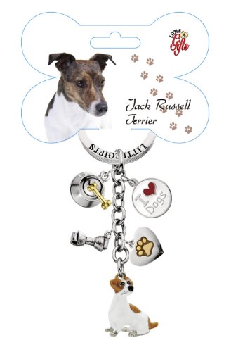 Preisvergleich Produktbild Indobel Schlüsselanhänger - Jack Russell Terrier,emaillierte Hundeanhänger