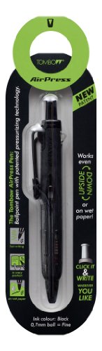 Tombow BC-AP12 Kugelschreiber Air Press Pen mit innovativer Druckluftechnik, vollschwarz - 2