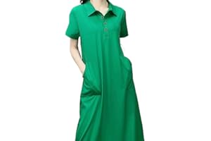 Zeagoo Vestido largo para mujer, camiseta larga, vestido de verano, midi manga corta, vestido largo, vestido casual, S-XXL