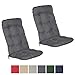 Produktbild Beautissu 2er Set Hochlehner Auflagen Set Flair HL 120x50x8cm Sitzkissen Hochlehner Gartenstuhl Stuhlkissen besonders bequem in Graphitgrau