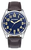 Mark Maddox Herren Analog Quarz Uhr mit Leder Armband HC6017-35