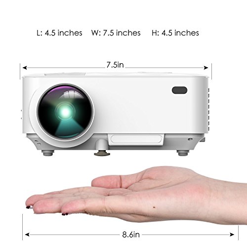 Beamer, T21 LCD Minibeamer und iPad / Smartphones mit USB-Kabel Anschließen, Multimedia Heimkino Video Projektor Unterstützt 1080P HDMI USB SD Karte VGA AV mit Kostenlosem HDMI Kabel - 8
