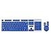 Produktbild Wireless Tastatur und Maus Set, Hi-azul 2.4G Wireless Spieltastatur Ergonomie Mechanisches Gefühl Tastatur mit Schwimmenden Schlüsselkappen und Neu Gestaltete Maus (Blau)