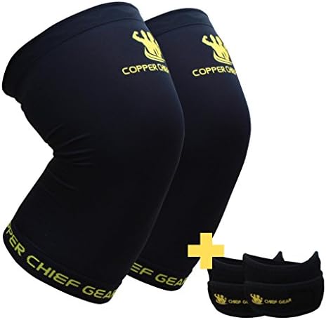 Knee Compression Sleeves (1 Pair) with Free 1 Patella Knee Brace By Chief Gear- Knee Support &amp; Compression, Protects Patella, Fast Recovery &amp; Pain Relief- Both Women &amp; Men