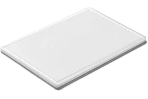 Forgast Planche à découper gastronomique | Grand plastique | HACCP | Dimensions 60x40x1,8 cm | Blanc | Haute qualité | Lavable au lave-vaisselle | Conçu pour le pain et les produits laitiers
