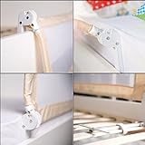 roba Bettschutzgitter „Klipp-Klapp“, klappbarer Rausfallschutz für Kinder; aus Metall, Kunststoff und strapazierfähigem Polyestercanvas-Material in Beige, verschiedene Größen - 4