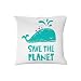 Produktbild Dofeely Save The PLANTmuster Hausstaubmilben Kissen Abdeckung Zierkissenbezug für Haar- und Hautpflege 18inch*18inch Polyester Blend Meerestiere schützen White 18 x 18