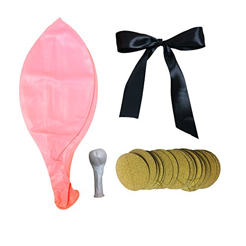 J.Idea 90cm Ballon Riese Rosa Ballone Schwarzer Bowknot Gold Papiergirlande Für Party/Geburtstag/Hochzeit/Valentinstag/, Event & Party-Zubehör - 3