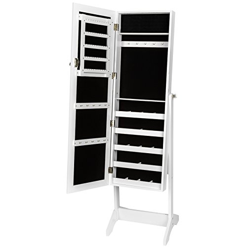 TecTake Luxus Spiegelschmuckschrank mit extra großem Spiegel (Weiß) - 7