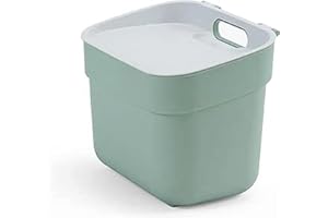 Curver - Cubo de basura de clasificación 5 L listo para recolectar – Utilizable en compost – Con soporte de pared para pared o puerta – Cocina, cuarto de baño, lavadero – 100% reciclado, verde