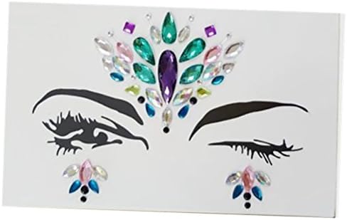 UOOME 1PCS New Face Jewels Gem Bindi Body Jewelry Stickers Rhinestone Tattoo Temporary Face Jewels Gem Bindi Party Favors,4 Style