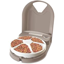 PetSafe - Distributeur de Nourriture et Croquettes Automatique Eatwell 5 Repas pour Animaux, Chiens et Chats - Programmable - Ecran LCD - Sans BPA