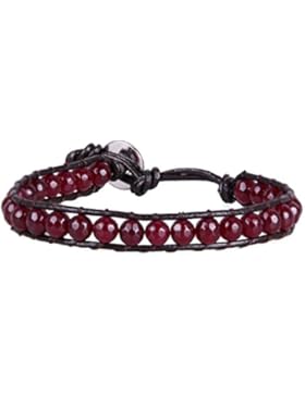 Handgefertigt Armband Rot Achat Wulstig Wickeln Armband Original Leder Hand Kette Zum Frau