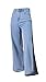 Produktbild iRachel Damen High Waisted Split Capri Culottes Pants Denim Wide Leg Jean pants