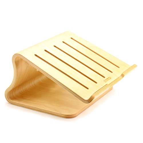 Laptopständer [Original Urcover®] Samdi Edition Echt Holz Notebookständer und Halter für Apple Macbook Pro/Retina Samsung Notebook Ständer Asus Laptop [Deutscher FACHHANDEL] Hell Braun - 6