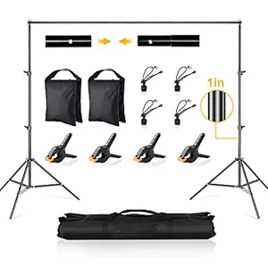 CPLIRIS Backdrop Stand, 6.5x10ft Photo Backdrop Stand for Parties Adjustable Background Support with Carrying Bag