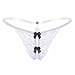Produktbild Frauen Unterwäsche sexy dünnen Gürtel Diamant-Schmuck Low-Rise Tanga hohlen Versuchung transparente Spitze öffnen T Hosen Weiß