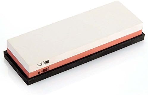 HornTide Combination Whetstone 3000/8000 Grit Two-Sided Knife Sharpener Sharpening Stone Plastic Stand Included