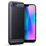 Honor 10: migliori cover e pellicola in vetro temperato 3 TERRAPIN Custodia Huawei Honor 10, TPU Gel Custodia per Huawei Honor 10 Cover, Colore: Fibra Di Carbonio & Filiforme Schema Nero